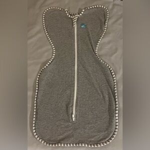 Love to Dream Small Gray Zip-Up Swaddle